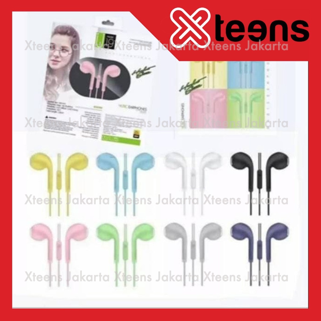 Headset - Handsfree - Earphone U19 Macaron Mate Colour Headset Macaron U19 Stereo Earphone Music Angel