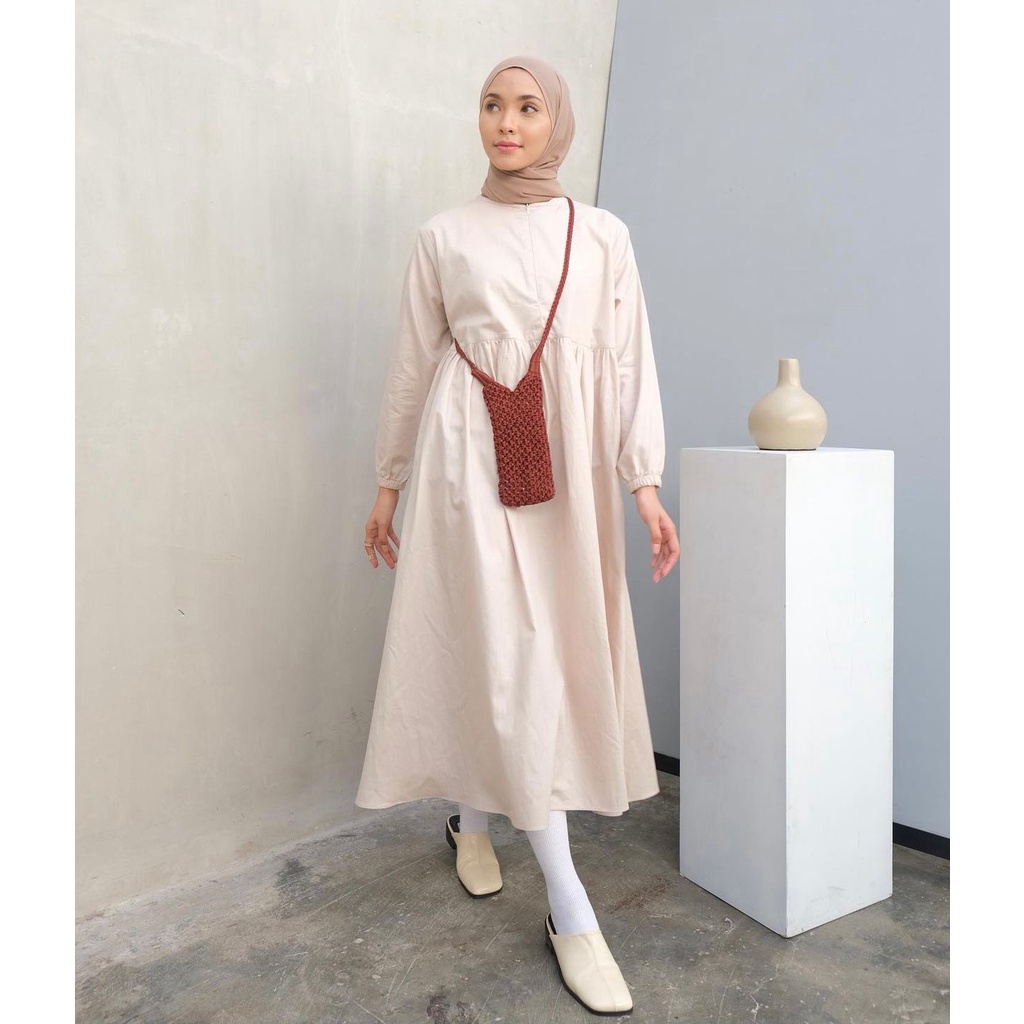 1KG MUAT 4PCS | SHAKILLA MIDI DRESS LINEN RAMI HITS OOTD SELEBGRAM FASHION GROSIR WANITA KOREAN STYLE TERBEST SELLER