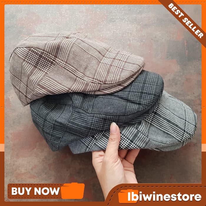 IBIWINESTORE-New Bh208 Topi Jeans Topi Detektif Snapback Pria Wanita Pet Kotak Tipis Aksesoris