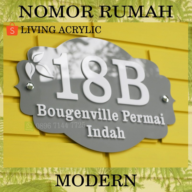 Nomor Rumah Minimalis Glossy