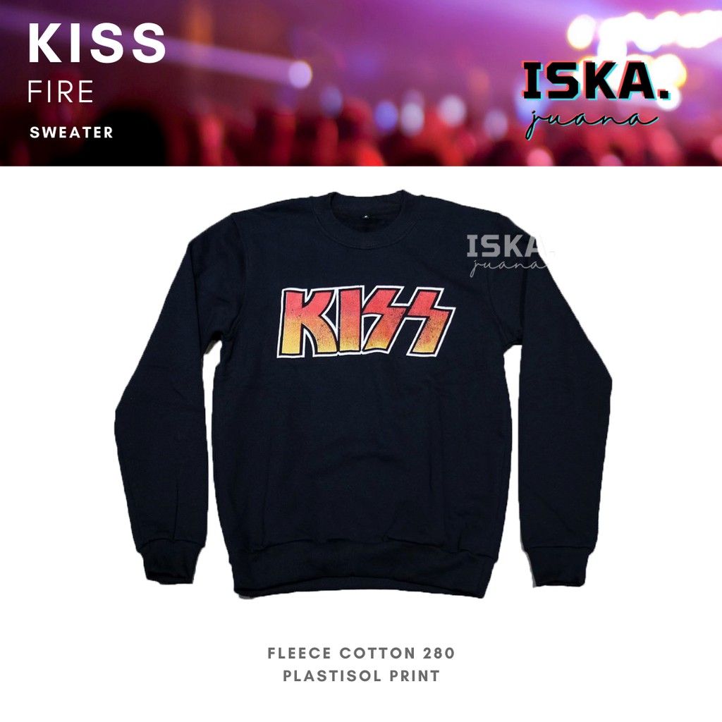 JAKET SWEATER HITAM BAND KISS