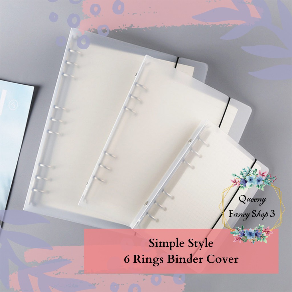 SIMPLE STYLE 6 RINGS BINDER COVER / BUKU BINDER TRANSPARAN MATTE A5 A6