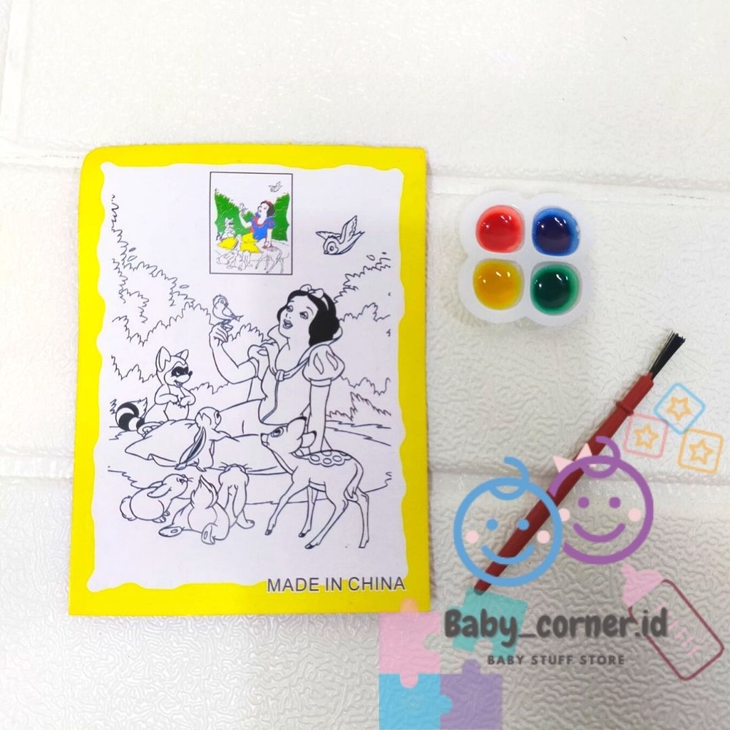 mainan edukasi mewarnai &amp; lukis cat air murah | free kuas+cat| Mainan Sensori Anak
