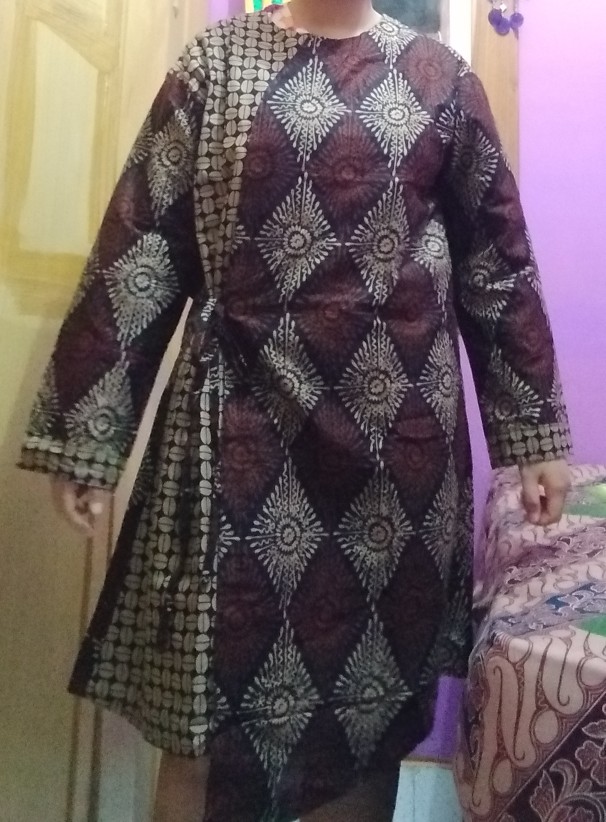 Cod | Tunik Batik Lawasan Coklat Kekinian Modern M - Jumbo