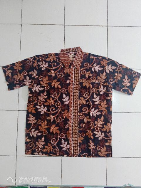 Kemeja Batik Lengan Panjang 021 Risna Batik Hrb0626 Hem Batik Murah Seno Sogan Bakung Padi Manggar