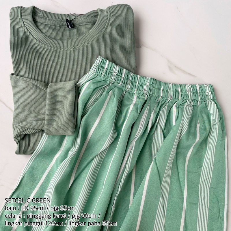 set baju celana KALLYOUTFIT-SETCEL C green