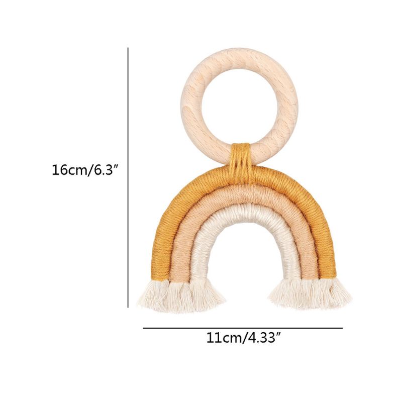 Mary Mainan Teether Kayu Organik Warna Pelangi Untuk Bayi