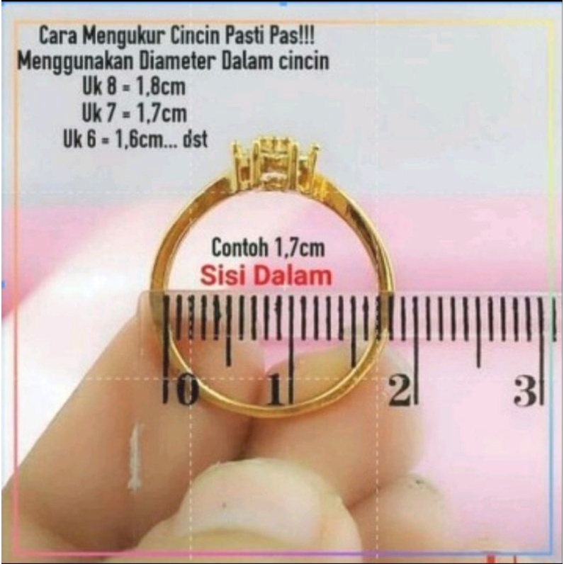 cincin perhiasan aksesoris lapis Emas cincin replika berlian mewah