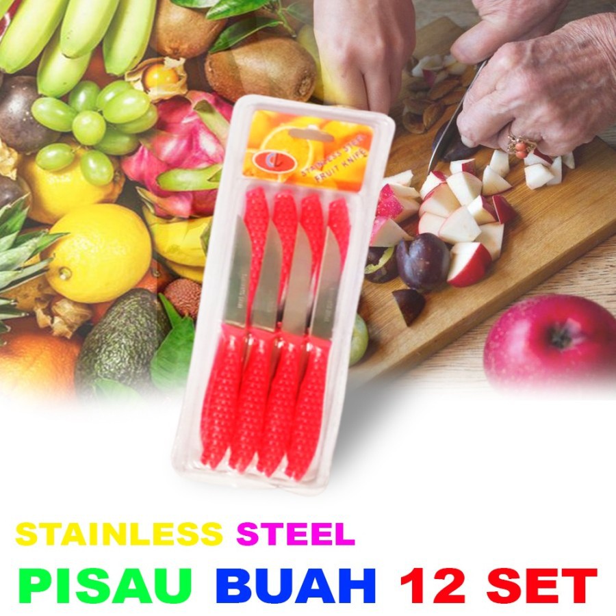 Pisau Dapur Mini Stainless Steel isi 12PCS - Pisau Sayur Dan Buah Serbaguna