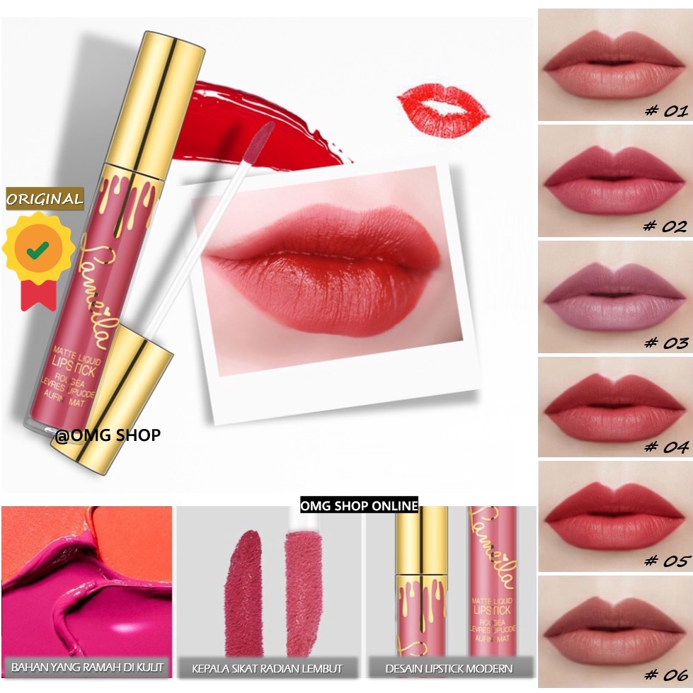 [NEW] Lameila Silky Glass Matte Liquid Lipstik ORIGINAL / Liptint Korea Liptint Tahan Lama / Lipstik Tahan Air dan Minyak / Lipstik Ala Korea Bagus / Lip cream Lip Tint Lipbalm Original / Makeup Kosmetik Wanita Liptint Anak Sekolah Murah