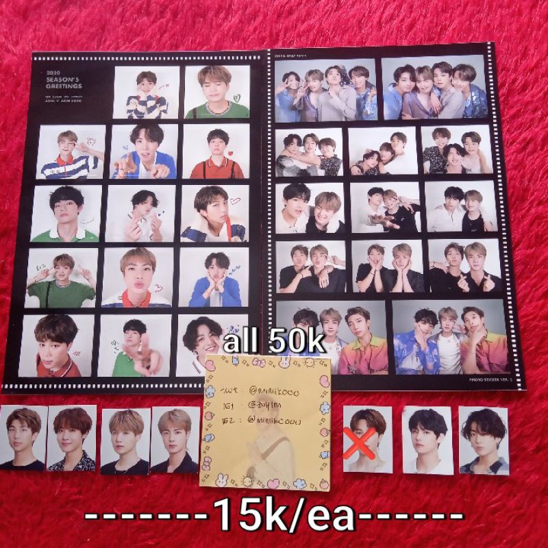 BTS SEASON GREETINGS 2020 POSTCARD ID PHOTO STICKER MINI POSTER