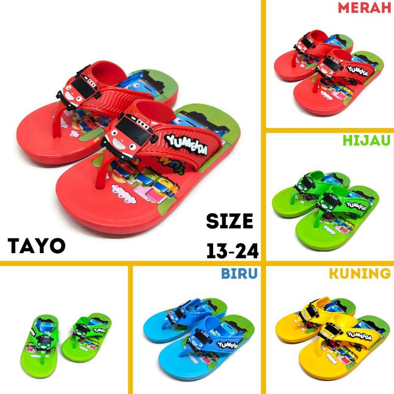 Sandal jepit anak anak yumeida gambar tayo