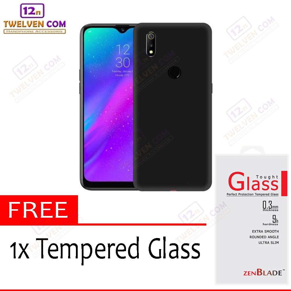 [FLASH SALE] Case Slim Matte Softcase Realme 3 - Free Tempered Glass