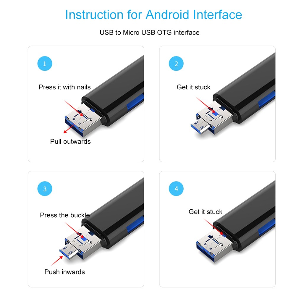 Card Reader 5 in 1 Usb 3.0 Type C / USB / Micro USB SD TF Memory Card Read OTG Adapter 4.8 CR-5IN1 - XOBOX