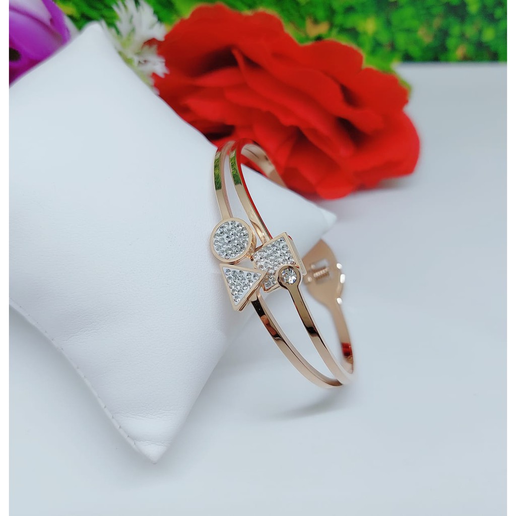 Gelang titanium mata putih Fashion Jewellery