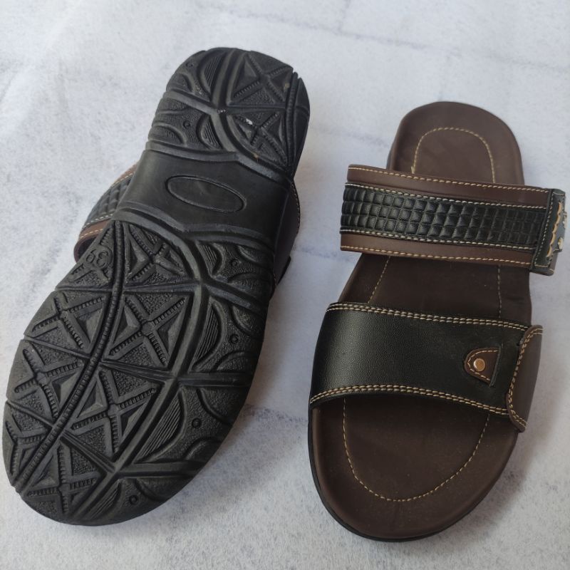 Sandal Pria Kulit Impor Original Slop Santai