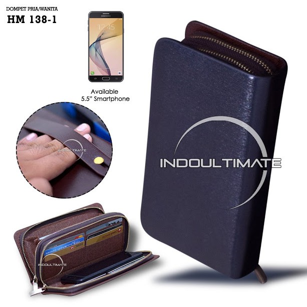 Dompet Pria HM-138-1 - Brown / Dompet Cowok Kartu ATM Panjang Lipat Kulit Import Murah