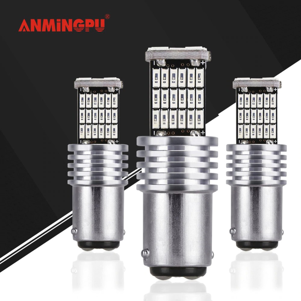 Anmingpu 2x Mobil LED Lampu Sinyal P21/5 W LED 1157 Bay15d Lampu Kesalahan Gratis 45 LED SMD 4014