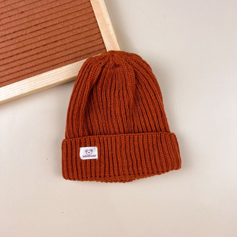 Domikado | Beanie Hat | Beanie hat anak | Topi rajut anak premium-Teracotta