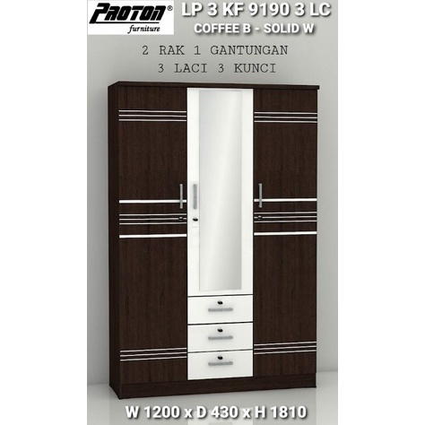 Lemari Pakaian 3 Pintu LP3KF 9190 3LC P