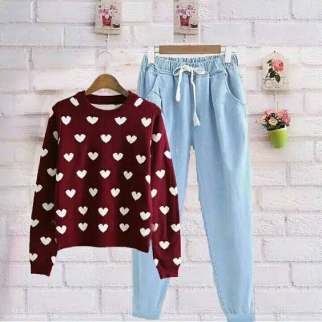 Setelan sweater wanita