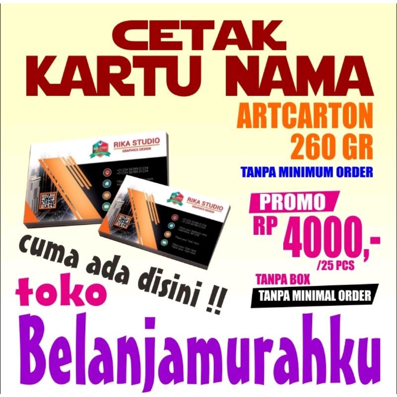 

Kartu Nama Murah Gratis Hadiah GRATIS ONGKIR [BISA COD]