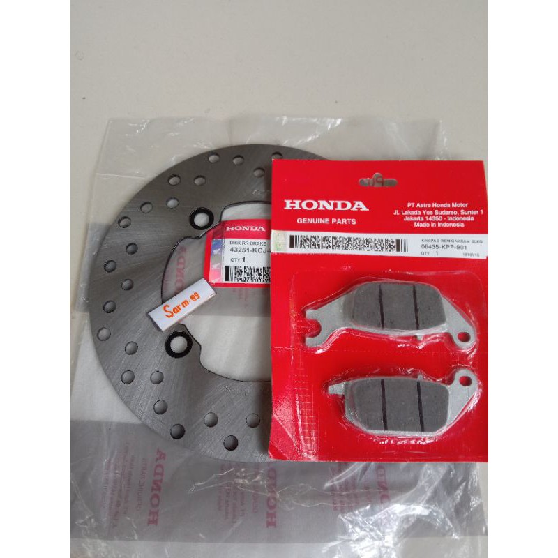 Piringan Cakram Belakang+Kampas Rem Belakang Honda Tiger Revo.