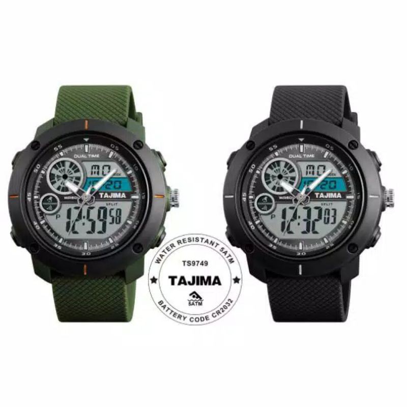 jam tangan pria Tajima TS9749 Analog digital water resistan