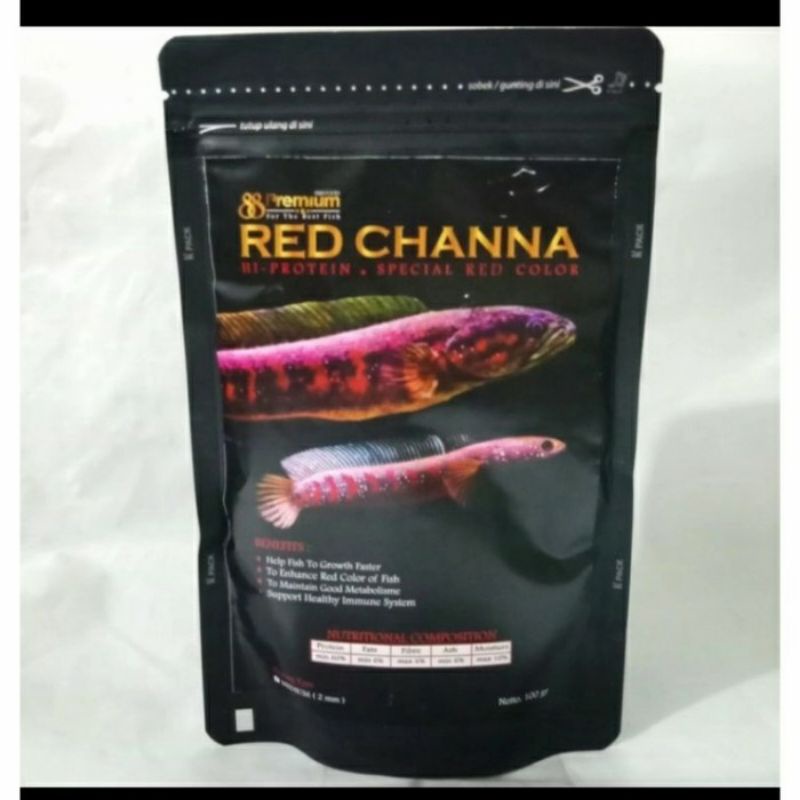 Pelet Premium Red Channa 100g Pakan Cana Chana Snake Head