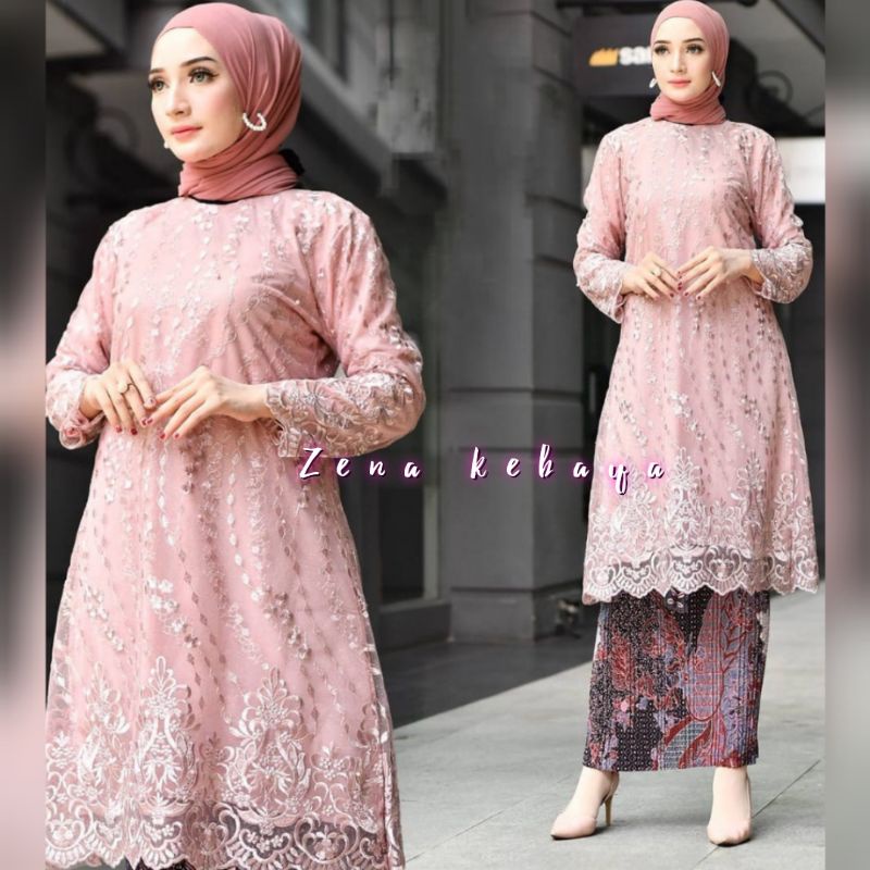 SET KEBAYA TUNIK TULLE BORDIR KEBAYA MODERN PESTA KONDANGAN KEBAYA WISUDA