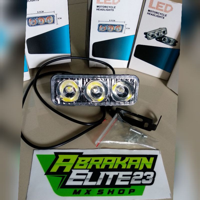 lampu led 3 mata universal motor aksesoris Supermoto