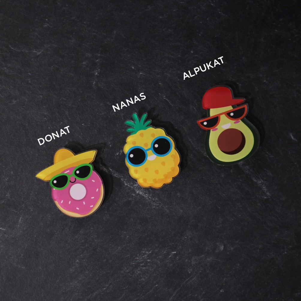 Pops HP Akrilik Summer Fruit | Griptok Lucu | Phone Holder | Pegangan HP Stand HP