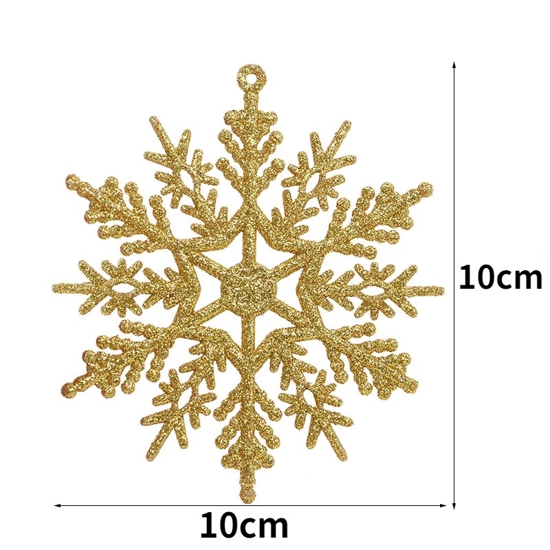 12Pcs/Set Colorful Plastic Snowflake Decoration Pendant Accessories For Xmas House Decoration