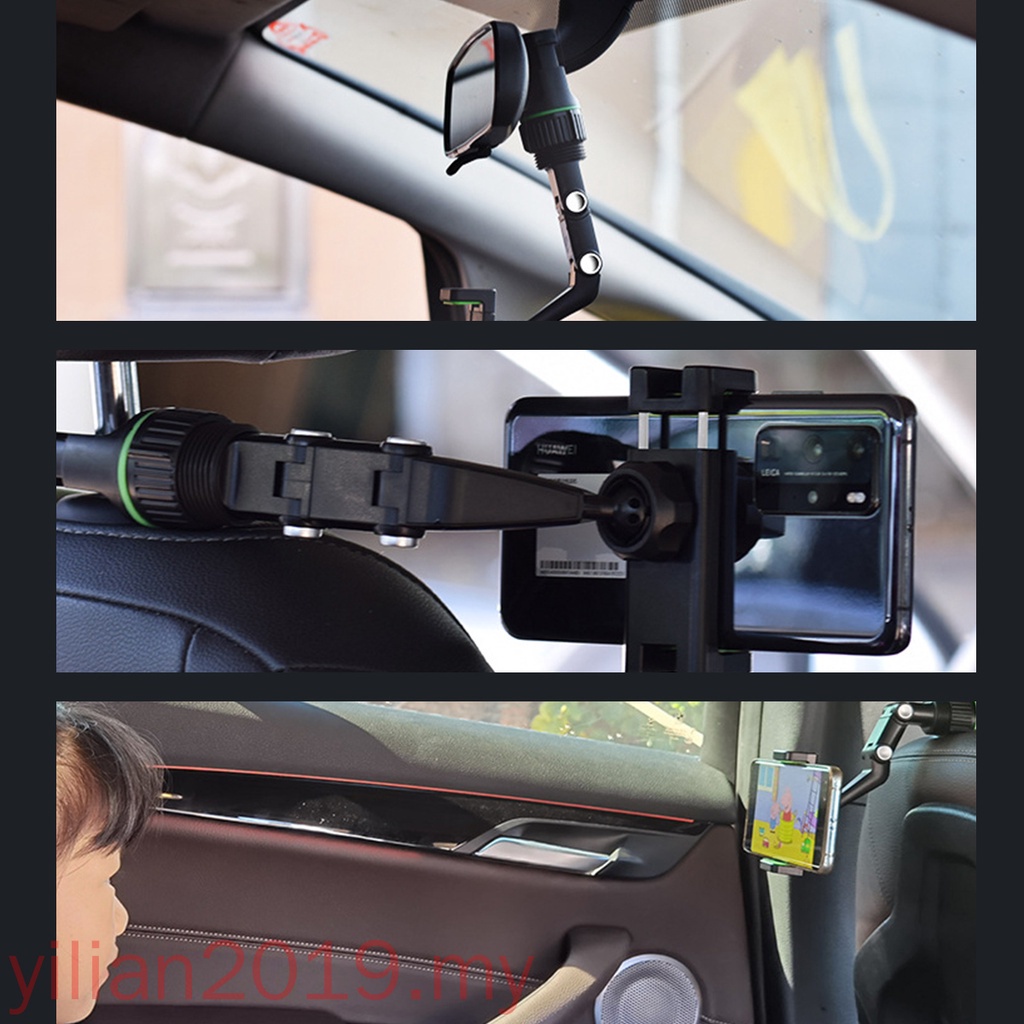 Universal Multifunction Rearview Mirror Phone Holder GPS Navigation Bracket For IPhone &amp;  Mobile Phone Adjustable Clip Lazy  Mount Stand