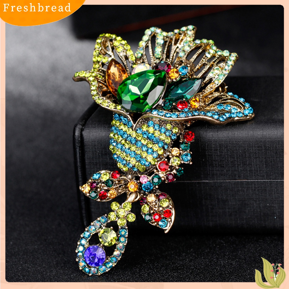 [ TERLARIS]Fashion Multicolor Rhinestone Flower Brooch Pin Lady Dress Scarf Bag Accessory