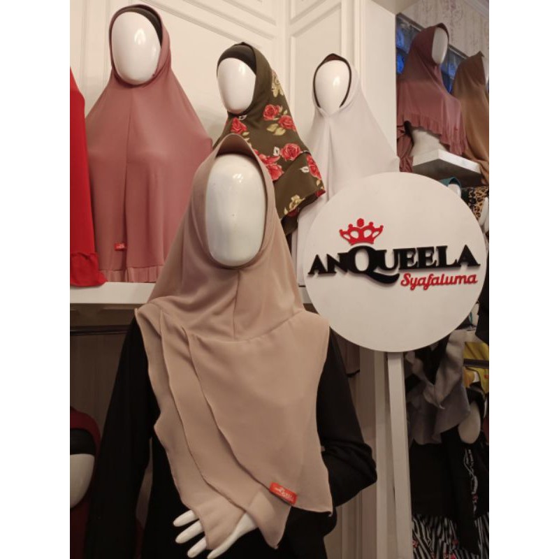 Hijab Terbaru &quot; KHIMAR LEAF CERUTY 3 LAYER ORI ANQUEELA