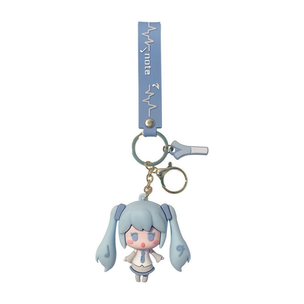 QUINTON Miku Hatsune Gantungan Kunci Perhiasan Hadiah Miniatur Mobil Gantungan Kunci Anime Jepang Darah Panas Anime Key Ring