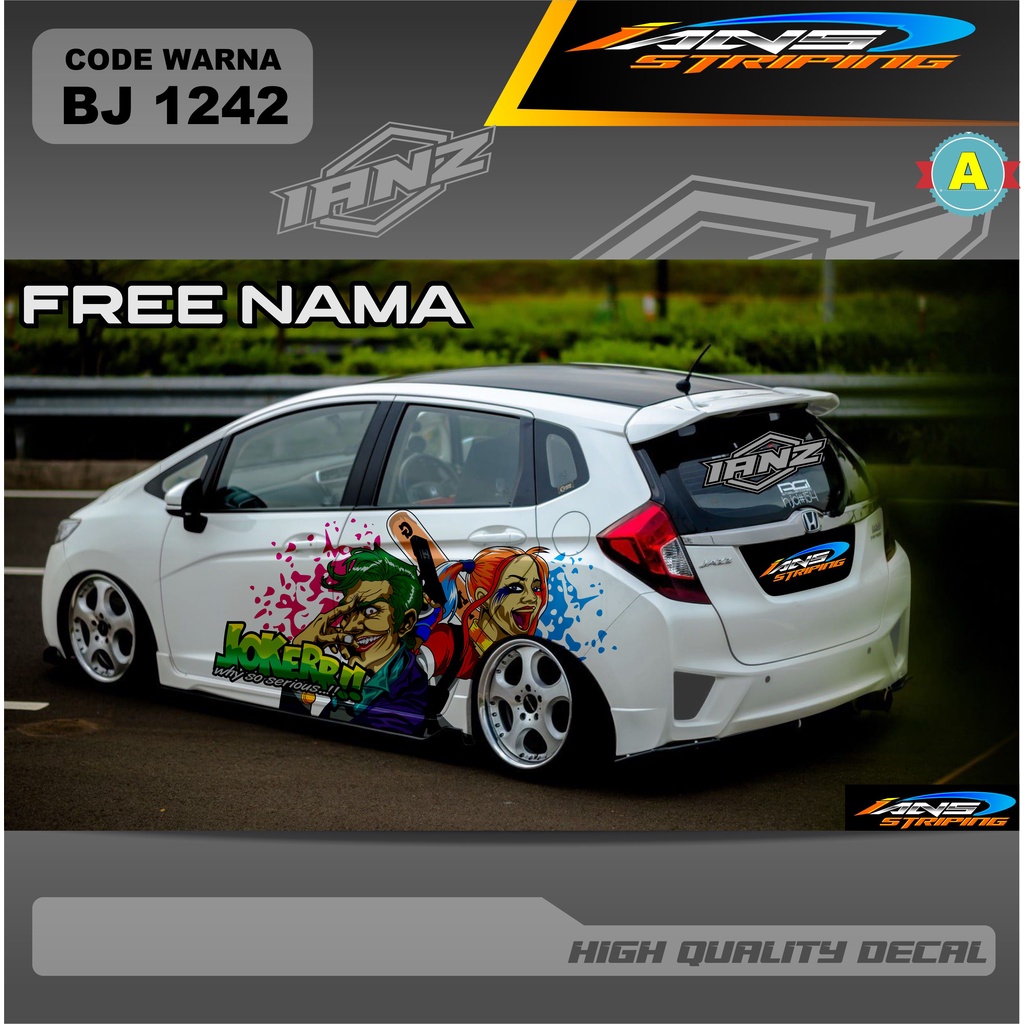 VARIASI DECAL STIKER MOBIL HONDA JAZZ / STICKER DECAL AGYA AYLA BRIO TERBARU / STIKER NEW DESAIN TERMURAH