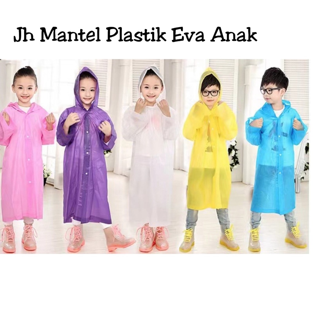 Jas Hujan Anak Eva Ponco Polos Best Raincoat / Mantel Anak-anak