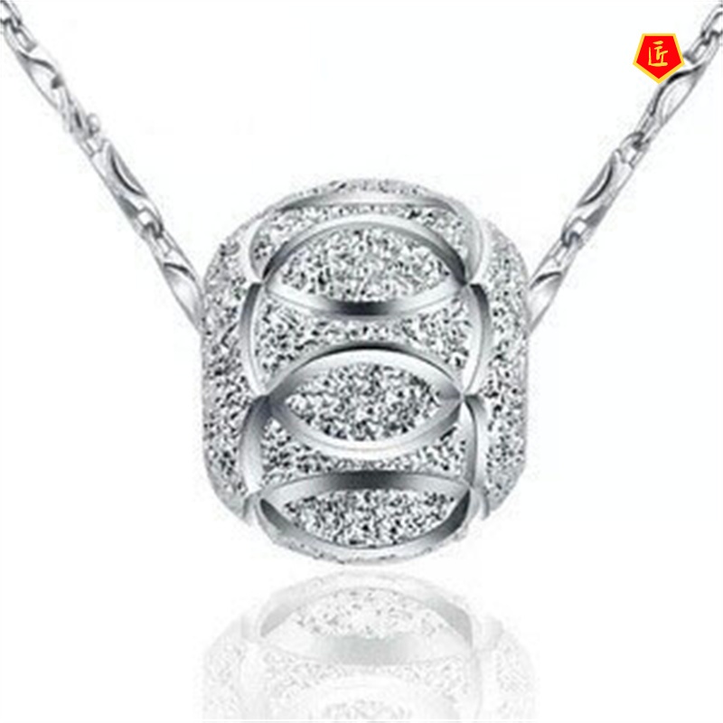 [Ready Stock]Silver Lucky Beads Vintage Necklace Pendant Simple Fashion