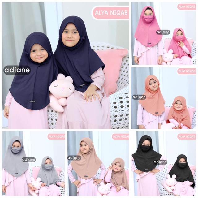 Alya Niqob | Hijab Anak | Hijab Niqob Kids | Adiane