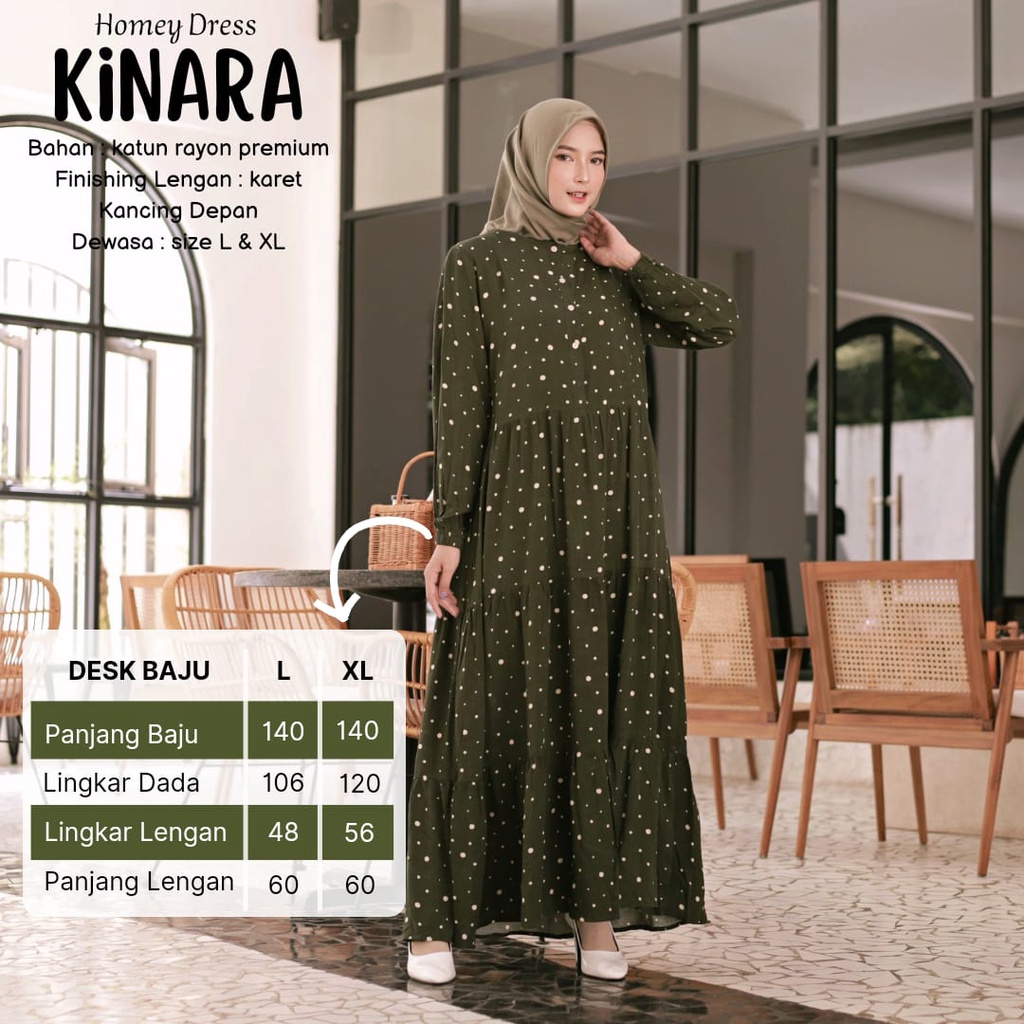 New!! Gamis Dewasa Jumbo/Homey Dress Motif-KINARA DRESS-Bahan Katun Rayon Premium-Busana Muslimah Dewasa