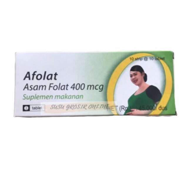 Afolat Asam Folat 400 Mcg Isi 10 Strip - Box