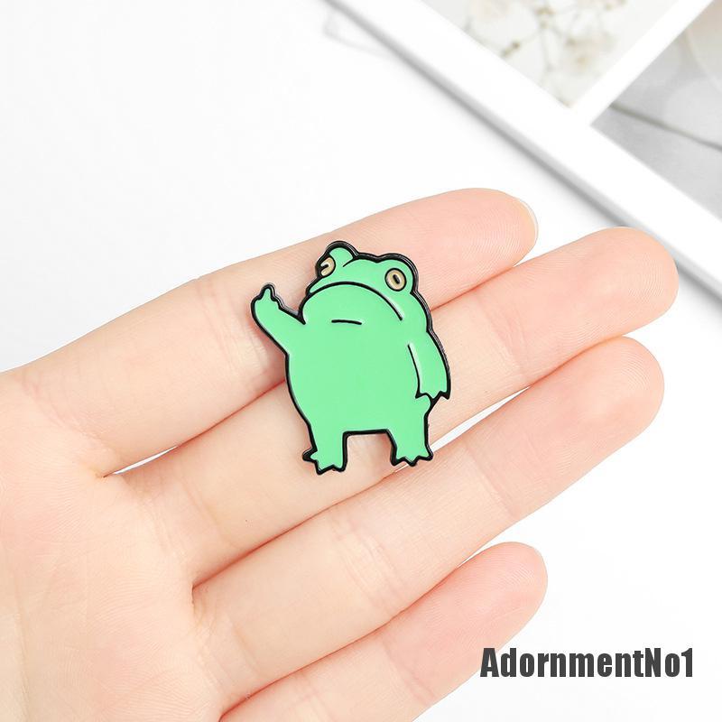 (Adornmentno1) Bros Pin Enamel Bentuk Katak Untuk Aksesoris Tas Ransel / Pakaian