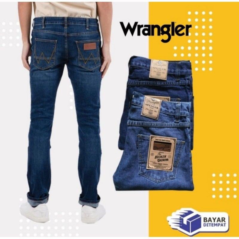 celana jeans panjang pria reguler | celana jeans wragler standar