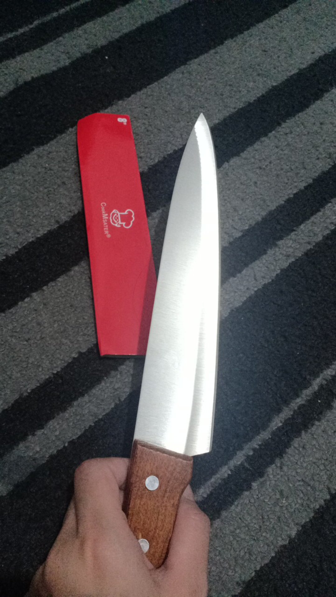 Pisau Dapur Stainless Steel Gagang Kayu Berkualitas Tajam Piso Pemotong Cooking Knife