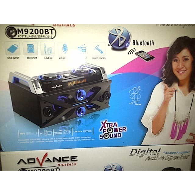 Speaker Multimedia 2.1 Advance M9200BT RMS 85W Xtra Power Sound with Bluetooth