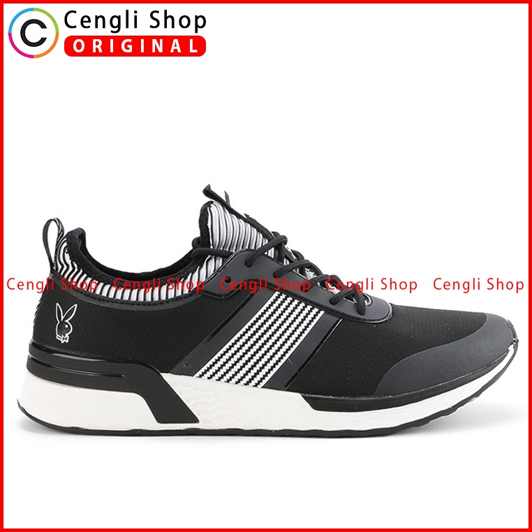 SEPATU PLAYBOY ORIGINAL SNEAKER CASUAL KETS PRIA TERBARU HITAM PL05