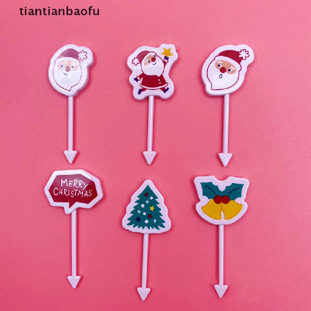 Tiantianbaofu Tusuk Gigi Buah / Makanan Anak Desain Kartun Mini Warna Acak