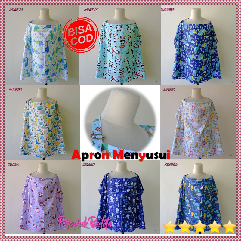 [ BISA BAYAR DITEMPAT ] Apron Menyusui Cover Nursing Wear Apron Melingkar New Motif Karakter Terlaris